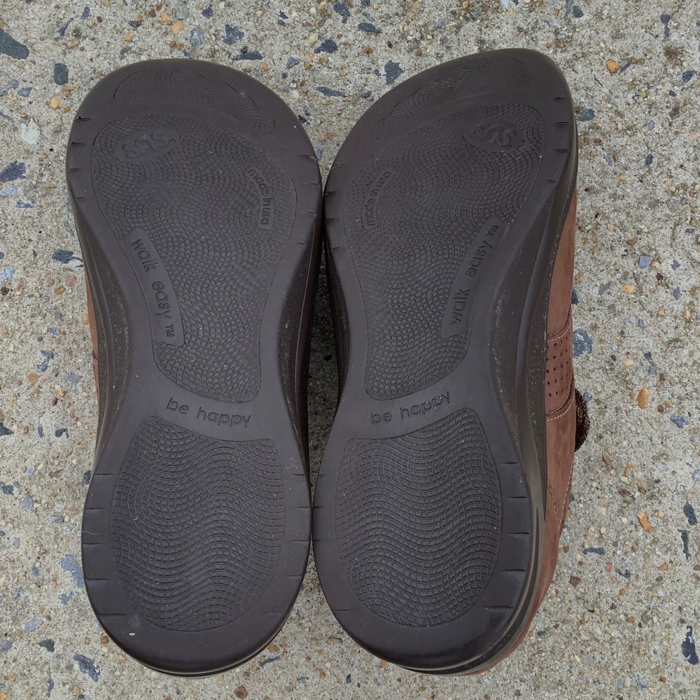SAS Free Time Brown Nubuck Leather Walking Shoes Womens 10 W Made in USA Comfort - Picture 16 of 16